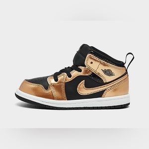 Jordan 1 Mid Se Td Toddler Metallic Gold 5C 7C 8C 9C 10C Silver High